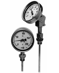 过程工业型双金属温度计;充液耐震或不充液