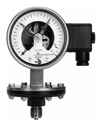 工业型膜片压力表;带电接点;表盘100,160毫米