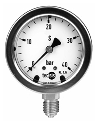 标准型波登管压力表;充液耐震;表盘63毫米