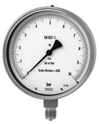 波登管压力表,检测仪表系列,可选项充液,精度等级0.6,表圆直径160